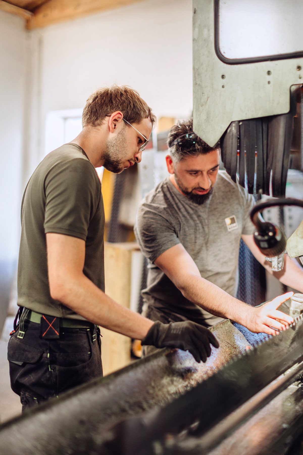 Arbeit an der Maschine